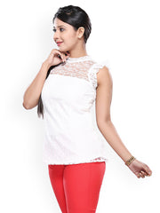 Iti Women White Lace Top