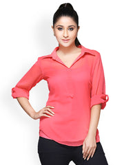 Iti Women Coral Pink Top