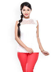 Iti Women White Lace Top