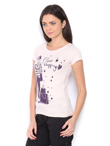 Jealous 21 Women Beige Printed T-shirt