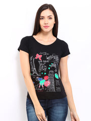 Jealous 21 Women Black Printed T-shirt