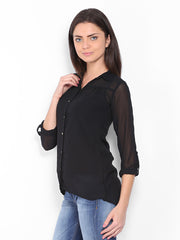 Jealous 21 Women Black Sheer Shirt