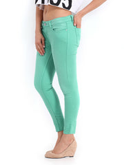 Jealous 21 Women Green Hottie Ultra Slim Fit Ankle-Length Jeans