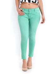 Jealous 21 Women Green Hottie Ultra Slim Fit Ankle-Length Jeans