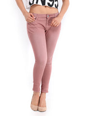 Jealous 21 Women Light Burgundy Hottie Ultra Slim Fit Ankle-Length Jeans