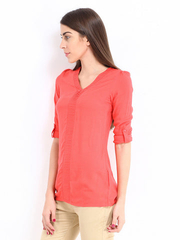 Jealous 21 Women Coral Pink Top