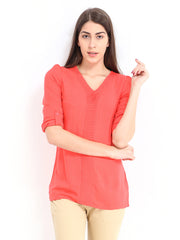 Jealous 21 Women Coral Pink Top