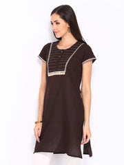Jola Women Dark Brown Kurta