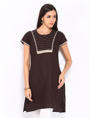 Jola Women Dark Brown Kurta
