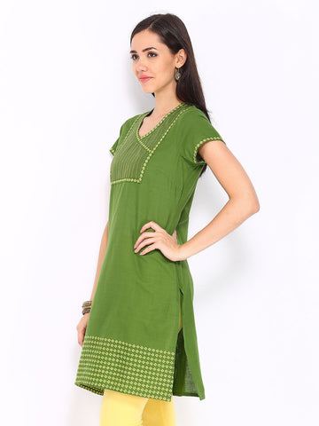 Jola Women Green Kurta