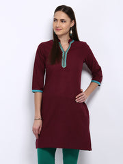 Jola Women Burgundy Kurta