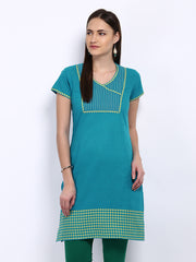 Jola Women Blue Embroidered Kurta