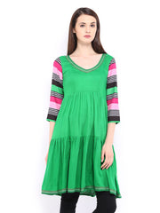 Jugnu Women Green Kurta