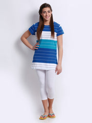 July Nightwear Women Blue &amp; White Lounge Set A13