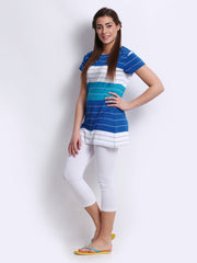 July Nightwear Women Blue &amp; White Lounge Set A13