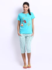 July Nightwear Women Blue Lounge Set B17