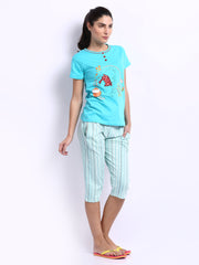 July Nightwear Women Blue Lounge Set B17