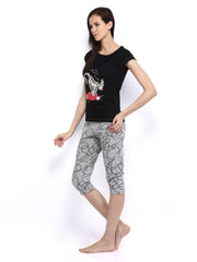 July Nightwear Women Black &amp; Grey Lounge Set B32