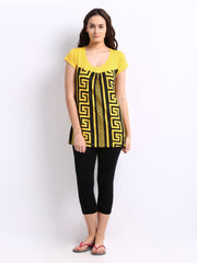 July Nightwear Women Yellow &amp; Black Lounge Set A-22