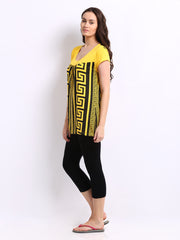 July Nightwear Women Yellow &amp; Black Lounge Set A-22