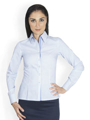 Kaaryah Women Light Blue Striped Formal Shirt