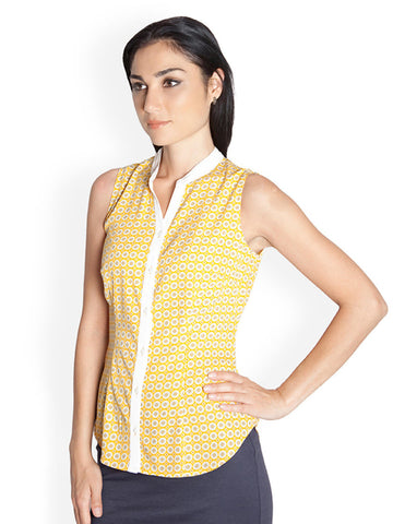 Kaaryah Women Yellow Printed Shirt