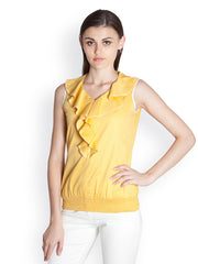 Kaaryah Women Yellow Polka Dot Print Top