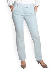 Karyaah Women Blue Linen Trousers