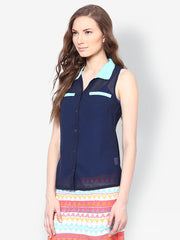 Kaxiaa Women Blue Shirt