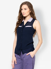 Kaxiaa Women Navy Shirt