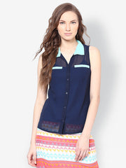 Kaxiaa Women Blue Shirt