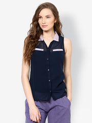 Kaxiaa Women Navy Shirt