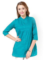 Kira Women Turquoise Blue Top