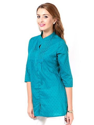 Kira Women Turquoise Blue Top