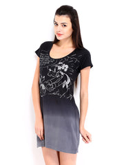 Kook N Keech Disney Black Ombre-Dyed Printed Shift Dress