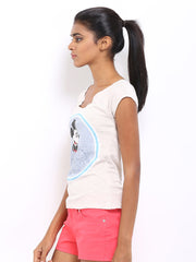 Kook N Keech Disney Women Off-White Printed Top
