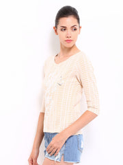 Kook N Keech Disney Women Beige Printed Top
