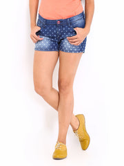 Kook N Keech Disney Women Blue Printed Shorts