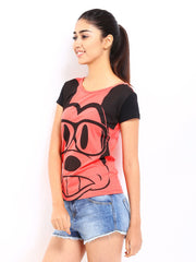 Kook N Keech Disney Women Coral Red Printed Top