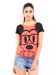 Kook N Keech Disney Women Coral Red Printed Top