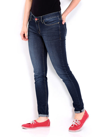 Kook N Keech Disney Women Dark Blue Skinny Fit Jeans
