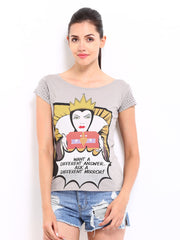 Kook N Keech Disney Women Grey Printed Top