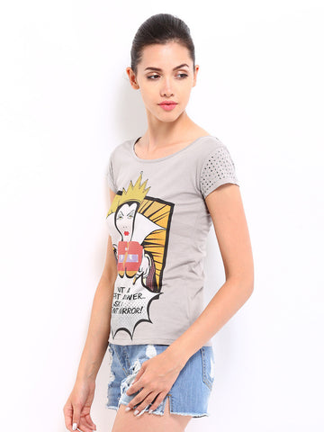 Kook N Keech Disney Women Grey Printed Top