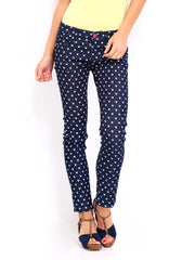 Kook N Keech Disney Women Navy Molly Skinny Fit Printed Jeans