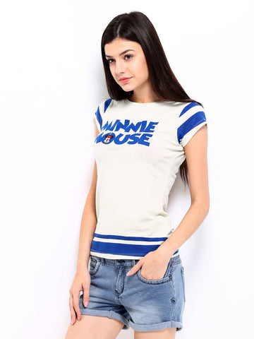 Kook N Keech Disney Women Off-White Printed Top