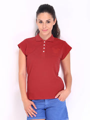 Kook N Keech Disney Women Red Polo T-shirt