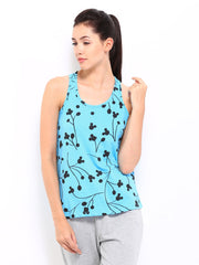 Kook N Keech Disney Women Blue Printed Tank Top