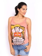 Kook N Keech Disney Women Pink Printed Tank Top