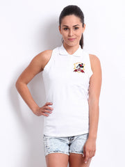 Kook N Keech Disney Women White Polo T-shirt