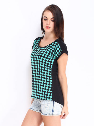 Kook N Keech Women Black &amp; Green Printed Top